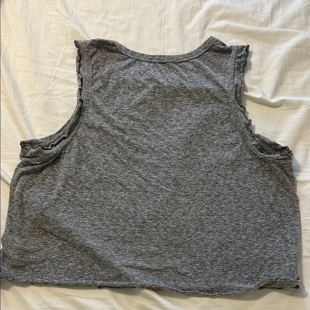 bp Gray Ribbed Cropped Muscle Tank - Picture 4 of 4
